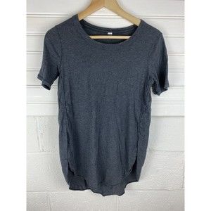 Lululemon Om Tee Charcoal Gray Short Sleeve Split Hem Size 6